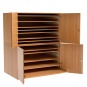 Papierschrank, 166 cm hoch, 111x81 cm (B/T), 12 Schubladen, 4 Türen, 